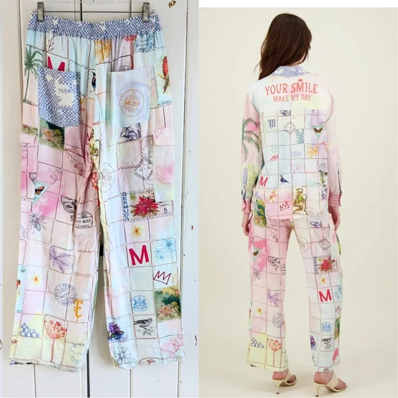 🌴Me369 Linen Blend Cargo Pants NWOT sz M - Picture 2 of 8